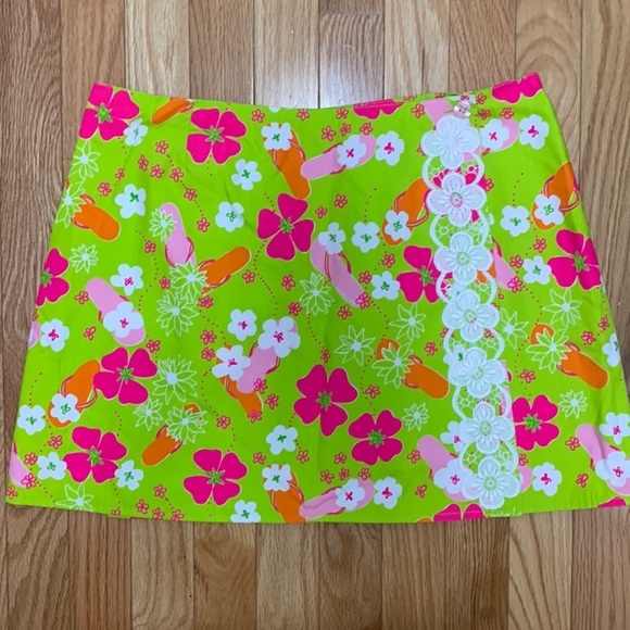 Vintage Lilly Pulitzer Palm Beach Reversible 2‎ in 1 mini skirt - Picture 1 of 9